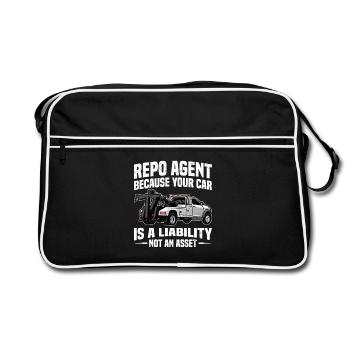 Repoman Agent de récupération d’actifs Dépôt de voiture - Sac Retro - noir/blanc - Devant