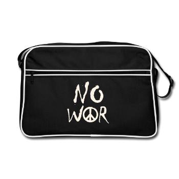 PAS DE GUERRE – Déclaration pour la paix contre la guerre - Sac Retro - noir/blanc - Devant