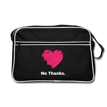 No Thank you heart - Retro Bag - black/white - Front