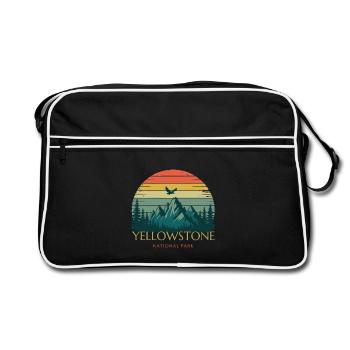 Yellowstone-Nationalpark - Retro Tasche - Schwarz/Weiß - Vorne