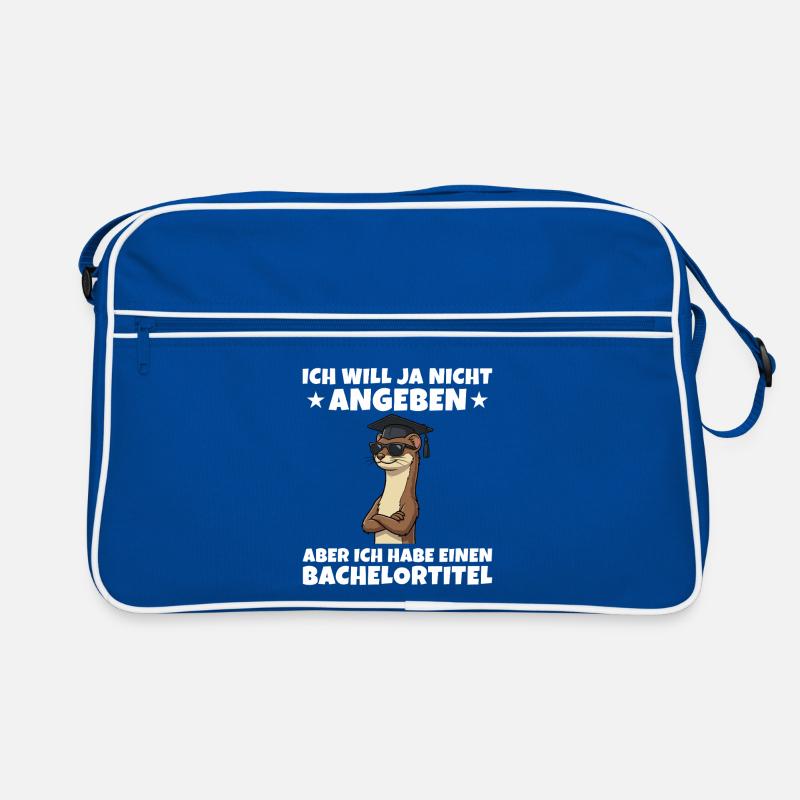 Bachelortitel geschafft Wiesel Studium Abschluss Retro Tasche