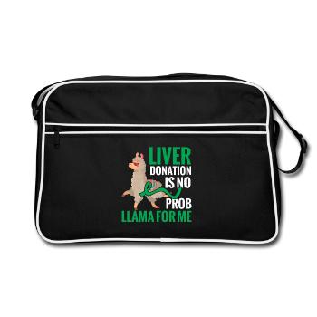 Sensibilisation au don d’organes par donneur de foie Foie - Sac Retro - noir/blanc - Devant