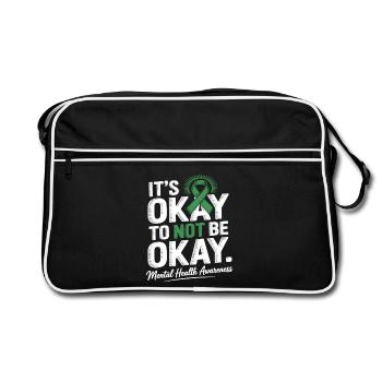 Sensibilisation à la santé mentale – C’est normal, pas acceptable - Sac Retro - noir/blanc - Devant