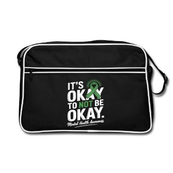 Sensibilisation à la santé mentale – C’est normal, pas acceptable - Sac Retro - noir/blanc - Devant