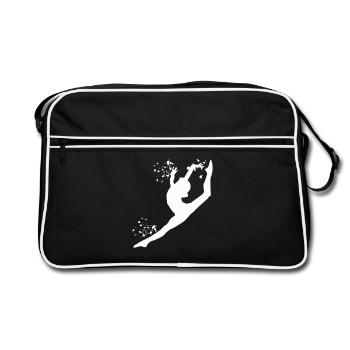 Gymnaste avec massues gymnastique rythmique - Sac Retro - noir/blanc - Devant