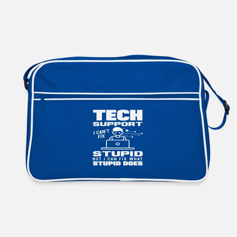 Tech Support I fix what stupidity does Retro Bag