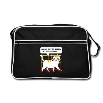 Chat à talons hauts : Espiègle et charmant - Sac Retro - noir/blanc - Devant
