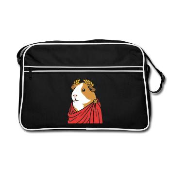 Roman guinea pig toga - Retro Bag - black/white - Front