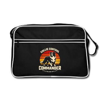 Collie Commando | Border Collie Retro - Retro Bag - black/white - Front