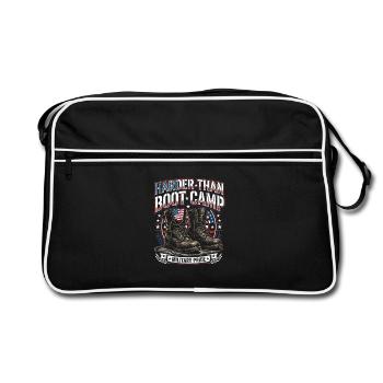 Army Mama : je n’ai pas élevé un écusson de lâcher - Sac Retro - noir/blanc - Devant