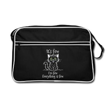 It's Fine I'm Fine Everything is Fine Cats - Retro Bag - black/white - Front