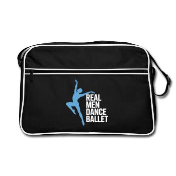 T-shirt de ballet de danse masculine – Danseur de ballet - Sac Retro - noir/blanc - Devant
