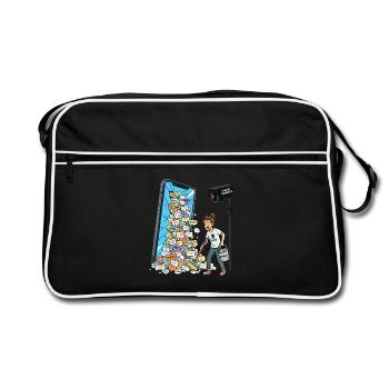 Contrôle du chat Non merci Liberté d’expression Censure - Sac Retro - noir/blanc - Devant