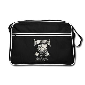 Harder To Kidnap Funny Raccoon The More You Weigh - Retro Bag - black/white - Front
