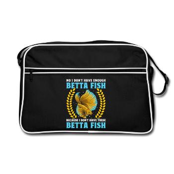  Betta Fish Owner Aquarist Fishkeeper Siamese - Retro Bag - black/white - Front