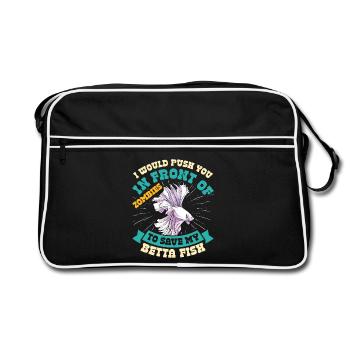  Siamese Fighting Fish Owner Fishkeeper Aquarium - Retro Bag - black/white - Front