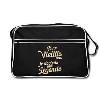 Idée Cadeau Anniversaire Humour Original Légende - Sac Retro - noir/blanc - Devant