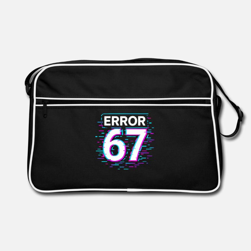 Error 67 Six Seven Glitch Cyber Meme Geschenkidee Retro Tasche