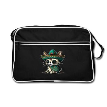 Sombrero en sucre mexicain de chat - Sac Retro - noir/blanc - Devant