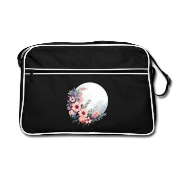 Printemps de fleurs sauvages Joyeuses Pâques Ostara - Sac Retro - noir/blanc - Devant