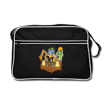 4e anniversaire des 4 excavateurs - Sac Retro - noir/blanc - Devant