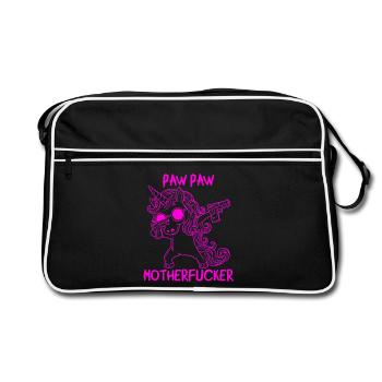 Paw Paw Unicorn - Retro Tasche - Schwarz/Weiß - Vorne