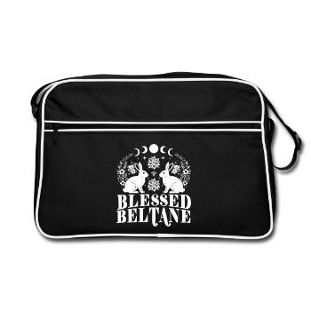 Bénédictions de Beltane Lapin païen du 1er mai - Sac Retro - noir/blanc - Devant