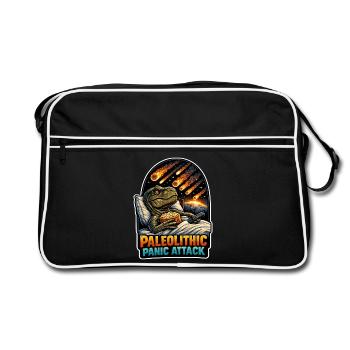 Emo Dinosaur, Sad Dino, Emotional - Retro Bag - black/white - Front