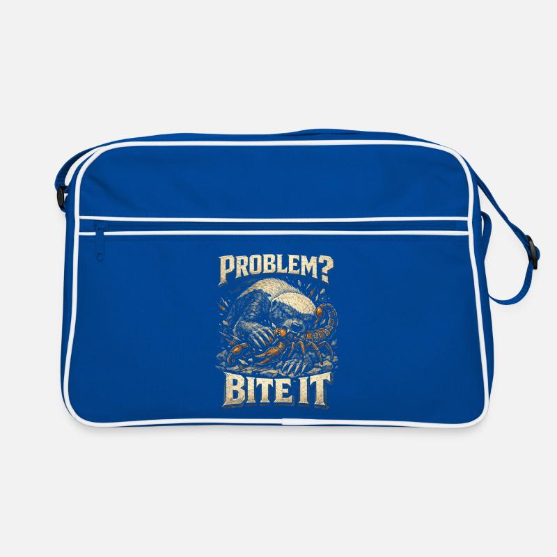Honigdachs Honey Badger Tier Problem? Bite It Retro Tasche
