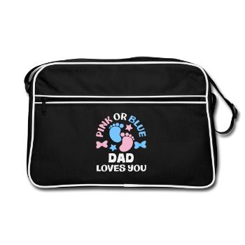 Rose ou bleu Papa t’aime Révélation du genre - Sac Retro - noir/blanc - Devant