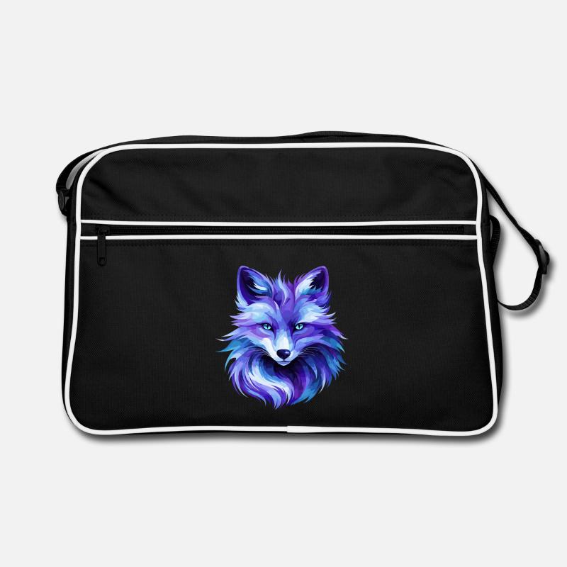 Colorful Fox Polygon Art – Modern Animal Design Retro Bag