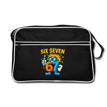 Six Seven 67 Idée de cadeau pour nerds sur l’humour scientifique - Sac Retro - noir/blanc - Devant