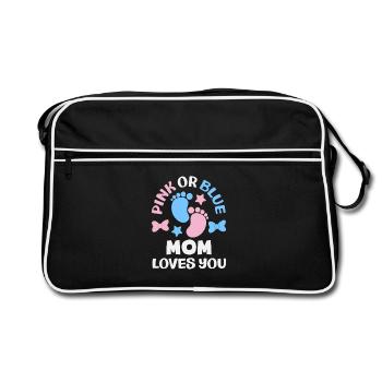 Rose ou bleu Maman t’aime Révélation du genre - Sac Retro - noir/blanc - Devant