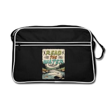 Pêche à la mouche Pêcheur à la mouche Lisez l’eau - Sac Retro - noir/blanc - Devant