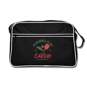 Le pickleball est mon cardio, joueur drôle, pickle ball - Sac Retro - noir/blanc - Devant