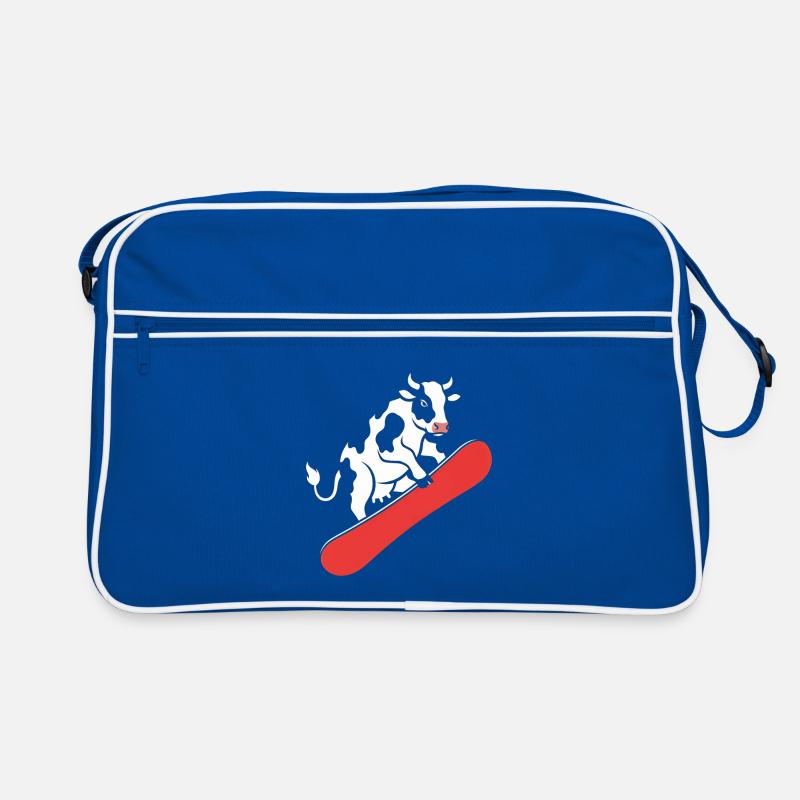 Vache sur skateboard Sac Retro