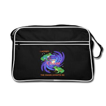 Chaos Frogs: Vortex of Color - Retro Tasche - Schwarz/Weiß - Vorne