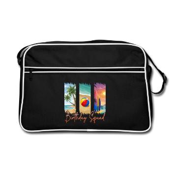 Birthday Squad Beach Sommerkreuzfahrt - Retro Tasche - Schwarz/Weiß - Vorne