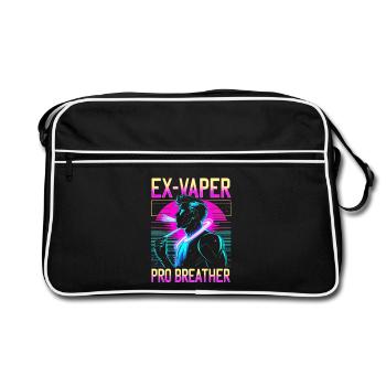 Non-fumeur, ex-fumeur, ex-vapoteur. - Sac Retro - noir/blanc - Devant