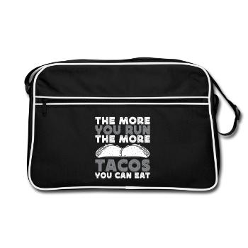 Marathonien Plus Tu Cours Plus Que Tacos Mange T - Sac Retro - noir/blanc - Devant