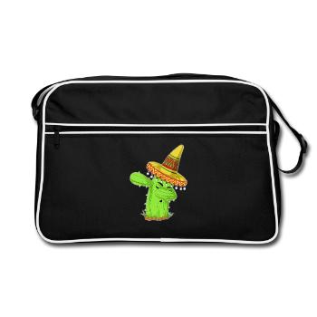 Éponge la chemise mexicaine Cactus - Sac Retro - noir/blanc - Devant