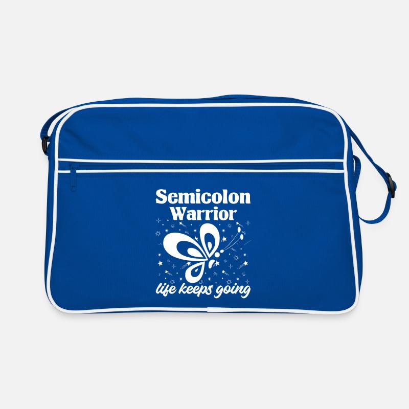 Semi Colon Life Keeps Going Semicolon Retro Tasche