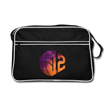 NUMÉRO 12 : 12E ANNIVERSAIRE DE BASKET-BALL - Sac Retro - noir/blanc - Devant