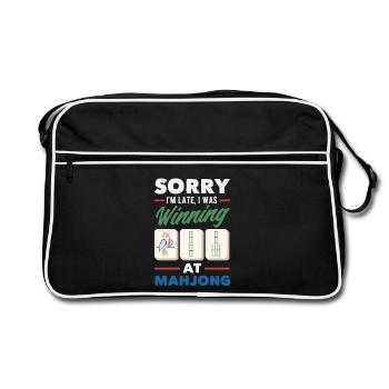 It's Mahjong Time - Retro Bag - black/white - Front