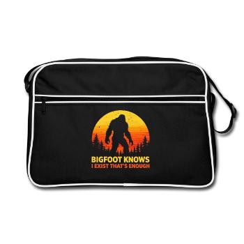 Bigfoot Sasquatch Yeti Cryptid Creatures Big Foot - Retro Bag - black/white - Front