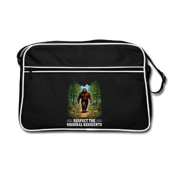 Bigfoot Sasquatch Yeti Cryptid Creatures Big Foot - Retro Bag - black/white - Front