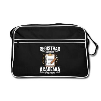 Secrétariat de l’école Bureau de l’école Organisation de loisirs - Sac Retro - noir/blanc - Devant