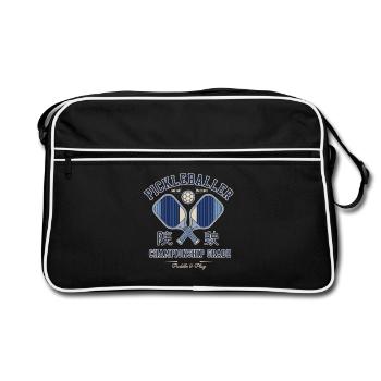 Pickleball Funny Player Love Pickleball Court - Retro Bag - black/white - Front