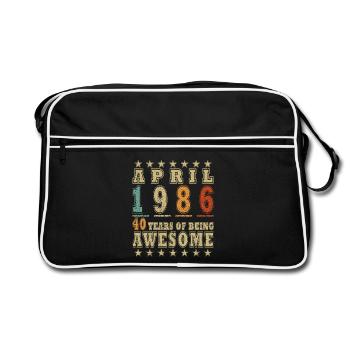Année anniversaire avril 1986 - Sac Retro - noir/blanc - Devant