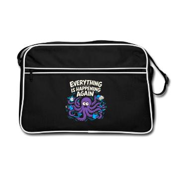 Funny Octopus Overstimulated - Retro Bag - black/white - Front